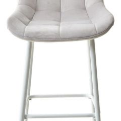 Барный стул ХОФМАН, цвет H-09 Светло-серый, велюр / белый каркас М-City в Качканаре - kachkanar.mebel24.online | фото 6