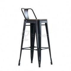 Барный стул N-238 Tolix Wood style Черный в Качканаре - kachkanar.mebel24.online | фото