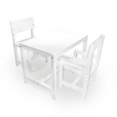 Детский растущий комплект стол и два стула  Я САМ "Лофт" (Белый, Белый) в Качканаре - kachkanar.mebel24.online | фото 2