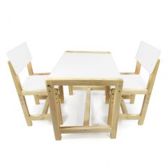 Детский растущий комплект стол и два стула  Я САМ "Лофт" (Белый, Сосна) в Качканаре - kachkanar.mebel24.online | фото 1