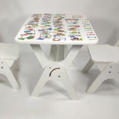 Детский растущий стол-парта и два стула Я САМ "Умка-Дуо" (Алфавит) в Качканаре - kachkanar.mebel24.online | фото