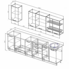 Кухонный гарнитур Антрацит 2800 (Стол. 26мм) в Качканаре - kachkanar.mebel24.online | фото 2