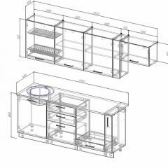 Кухонный гарнитур Шампань 2550 (Стол. 26мм) в Качканаре - kachkanar.mebel24.online | фото 2