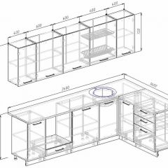 Кухонный гарнитур угловой Графика 2600х1600 (Стол. 26мм) в Качканаре - kachkanar.mebel24.online | фото 2