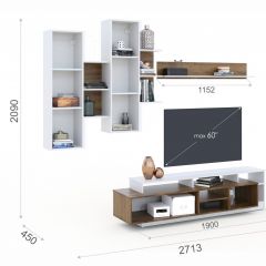 Гостиная Невио-2 + Комод 1д2в Дуб крафт золотой/Белый в Качканаре - kachkanar.mebel24.online | фото 2