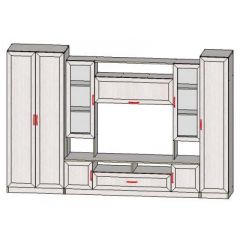 Гостиная ПРАГА-1 Анкор белый в Качканаре - kachkanar.mebel24.online | фото 2