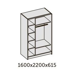 ИННЭС-5 Шкаф-купе 2-х дв. 1600 (2дв. Ф1 - венге) в Качканаре - kachkanar.mebel24.online | фото 2