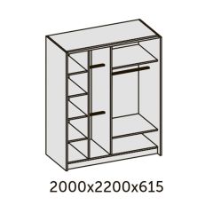 ИННЭС-5 Шкаф-купе 2-х дв. 2000 (2дв. Ф4 - венге вставка зеркало) в Качканаре - kachkanar.mebel24.online | фото 2