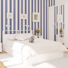 Камелия спальня № 7 Кровать 900 + Стол косметический + Зеркало + Комод, цвет белый, сп.м. 900х2000 мм., б/м, основание есть в Качканаре - kachkanar.mebel24.online | фото 5