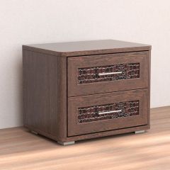 Кэт-4 Тумба 2 ящ (МДФ Венге/Экокожа Caiman коричневый) в Качканаре - kachkanar.mebel24.online | фото