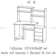 Компьютерный стол №16 (Анкор темныйанкор темный) в Качканаре - kachkanar.mebel24.online | фото