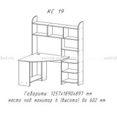 Компьютерный стол №19 (Анкор темный) в Качканаре - kachkanar.mebel24.online | фото 3