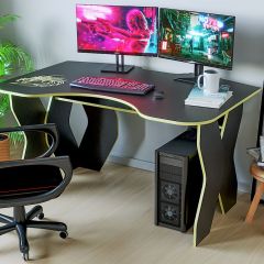 Компьютерный стол КЛ №9.0 (Черный/Желтый) в Качканаре - kachkanar.mebel24.online | фото