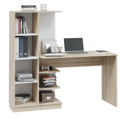 Стол компьютерный Софт (УНИ) Дуб Сонома/Белый в Качканаре - kachkanar.mebel24.online | фото 2