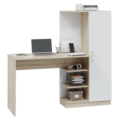Стол компьютерный Софт (УНИ) Дуб Сонома/Белый в Качканаре - kachkanar.mebel24.online | фото 3