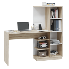 Стол компьютерный Софт (УНИ) Дуб Сонома/Белый в Качканаре - kachkanar.mebel24.online | фото 4