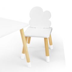 Комплект детской мебели стол и два стула Облачко (Белый/Белый/Береза) в Качканаре - kachkanar.mebel24.online | фото 1