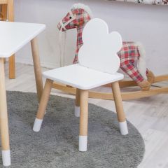 Комплект детской мебели стол и два стула Облачко (Белый/Белый/Береза) в Качканаре - kachkanar.mebel24.online | фото 3