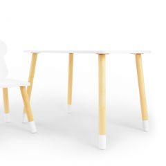 Комплект детской мебели стол и стул Корона (Белый/Белый/Береза) в Качканаре - kachkanar.mebel24.online | фото 2