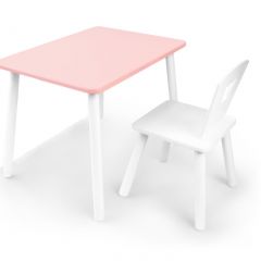 Комплект детской мебели стол и стул Корона (Розовый/Белый/Белый) в Качканаре - kachkanar.mebel24.online | фото 2
