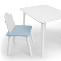 Комплект детской мебели стол и стул Облачко (Белый/Голубой/Белый) в Качканаре - kachkanar.mebel24.online | фото 1
