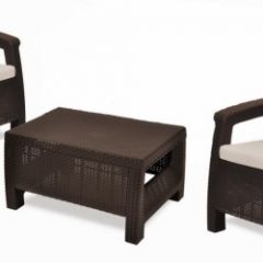 Комплект мебели Корфу Уикенд (Corfu Weekend) коричневый - серо-бежевый * в Качканаре - kachkanar.mebel24.online | фото