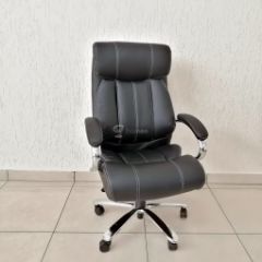 Кресло Barneo K-303 для руководителя (черная экокожа) в Качканаре - kachkanar.mebel24.online | фото