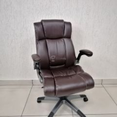 Кресло Barneo K-44 для руководителя (коричневая экокожа) в Качканаре - kachkanar.mebel24.online | фото
