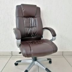 Кресло Barneo K-6 для руководителя (коричневая экокожа) в Качканаре - kachkanar.mebel24.online | фото