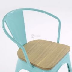 Кресло Barneo N-245 Tolix style Wood  (RAL6027 бирюзовый) в Качканаре - kachkanar.mebel24.online | фото 3