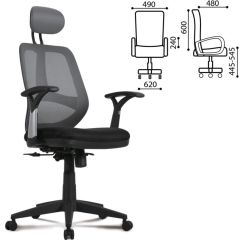 Кресло BRABIX "Saturn ER-400" (черное/серое) 530871 в Качканаре - kachkanar.mebel24.online | фото 2