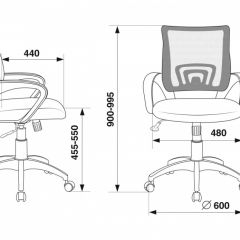 Кресло Бюрократ CH-695N/DG/TW-11 серый TW-04 черный TW-11 в Качканаре - kachkanar.mebel24.online | фото 4