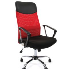 Кресло для руководителя CHAIRMAN 610 N (15-21 черный/сетка красный) в Качканаре - kachkanar.mebel24.online | фото