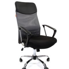 Кресло для руководителя CHAIRMAN 610 N(15-21 черный/сетка серый) в Качканаре - kachkanar.mebel24.online | фото