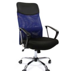 Кресло для руководителя CHAIRMAN 610 N (15-21 черный/сетка синий) в Качканаре - kachkanar.mebel24.online | фото