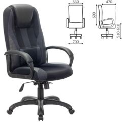 Кресло компьютерное BRABIX PREMIUM "Rapid GM-102" (экокожа/ткань, черное/серое) 532105 в Качканаре - kachkanar.mebel24.online | фото 2