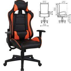 Кресло компьютерное BRABIX "GT Racer GM-100" (черное/оранжевое) 531925 в Качканаре - kachkanar.mebel24.online | фото 2