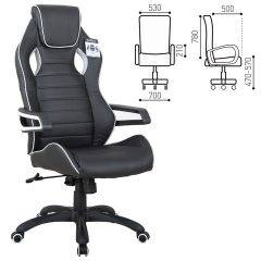 Кресло компьютерное BRABIX Techno Pro GM-003 (экокожа черное/серое, вставки серые) 531814 в Качканаре - kachkanar.mebel24.online | фото