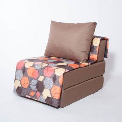 Кресло-кровать бескаркасное Харви (коричневый-геометрия браун) в Качканаре - kachkanar.mebel24.online | фото
