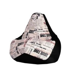 Кресло-мешок XL Газета-Black в Качканаре - kachkanar.mebel24.online | фото 1