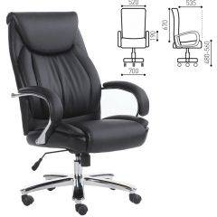 Кресло офисное BRABIX "Advance EX-575" (хром/экокожа/черное) 531825 в Качканаре - kachkanar.mebel24.online | фото