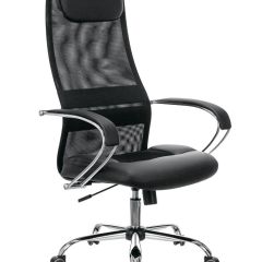 Кресло офисное BRABIX PREMIUM "Stalker EX-608 CH" (хром, ткань-сетка/кожзам, черное) 532091 в Качканаре - kachkanar.mebel24.online | фото