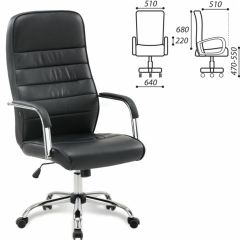 Кресло офисное BRABIX "Stark EX-547" (экокожа, хром, черное) 531948 в Качканаре - kachkanar.mebel24.online | фото 2