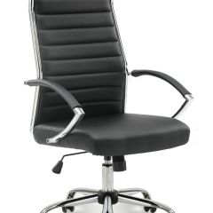Кресло офисное BRABIX "Style EX-528", экокожа, хром, черное, 531947 в Качканаре - kachkanar.mebel24.online | фото