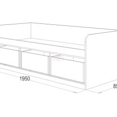 Кровать-8 одинарная с 3-мя ящиками (800*1900) ЛДСП в Качканаре - kachkanar.mebel24.online | фото 3