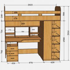 Кровать-чердак Аракс в Качканаре - kachkanar.mebel24.online | фото 4