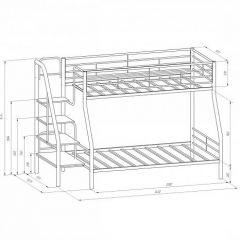 Кровать двухъярусная "Толедо-1" Черный/Венге в Качканаре - kachkanar.mebel24.online | фото 2