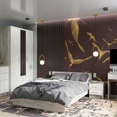 Кровать Гармония КР-602 1400 Дуб крафт серый/Дуб крафт белый в Качканаре - kachkanar.mebel24.online | фото