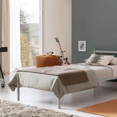 Кровать Мета с ортопедическим основанием 900 (серый) в Качканаре - kachkanar.mebel24.online | фото