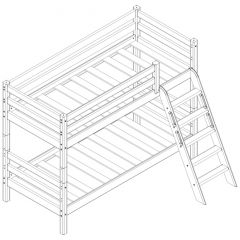 Кровать низкая с наклонной лестницей Соня (Вариант 12) в Качканаре - kachkanar.mebel24.online | фото 3